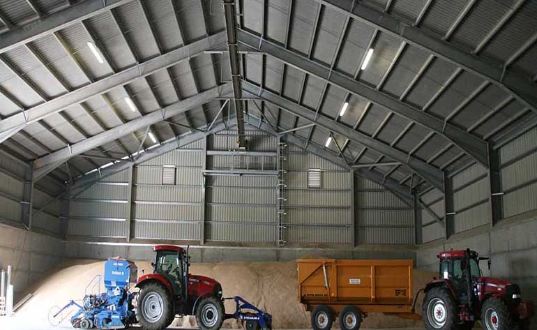   Steel farm storage building