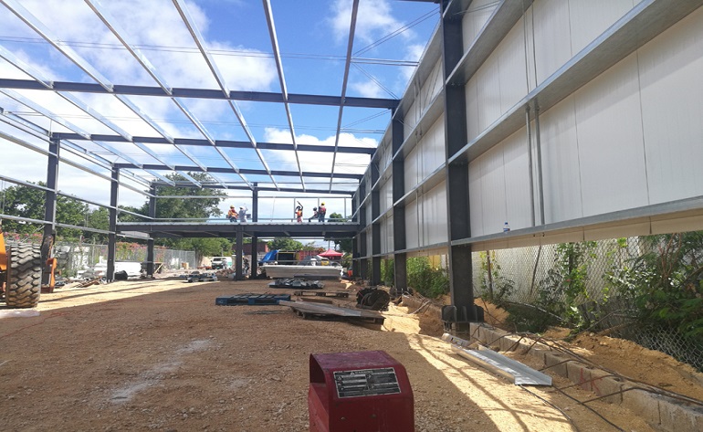  Jamaica Steel Structure workshop with mezzanine for  Bakery House