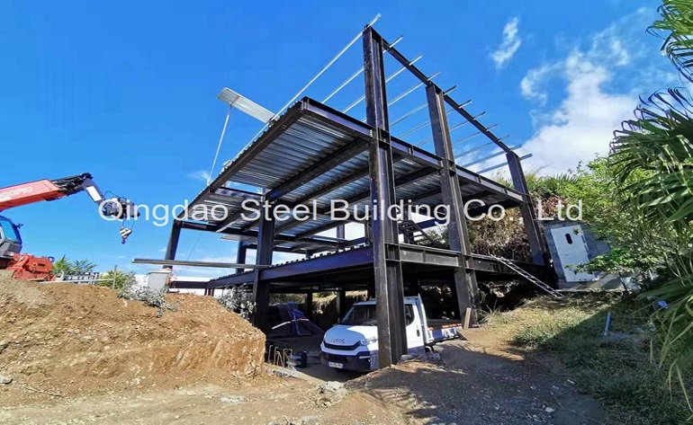   steel H beam frame villa from China, steel H frame villa  to Reunion