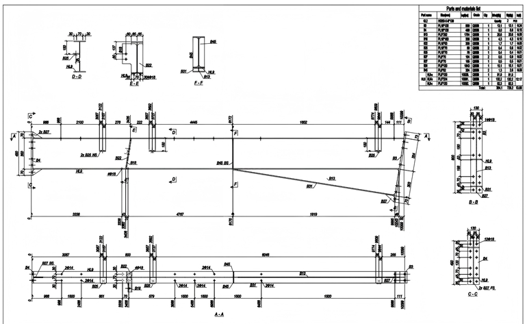   Steel Structure Fabrication Drawings