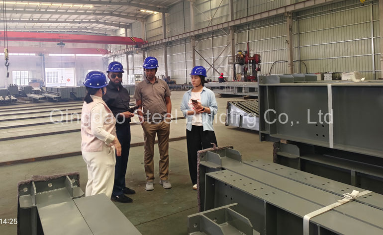   Our client visit factory for steel structure building project!