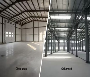 steel structure building with middle column or clear span1